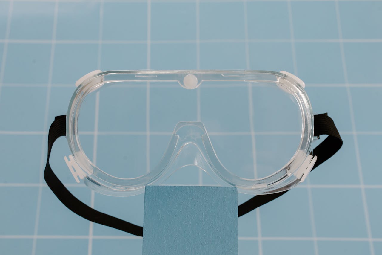 Clear Glass Frame on White Ceramic Tiles